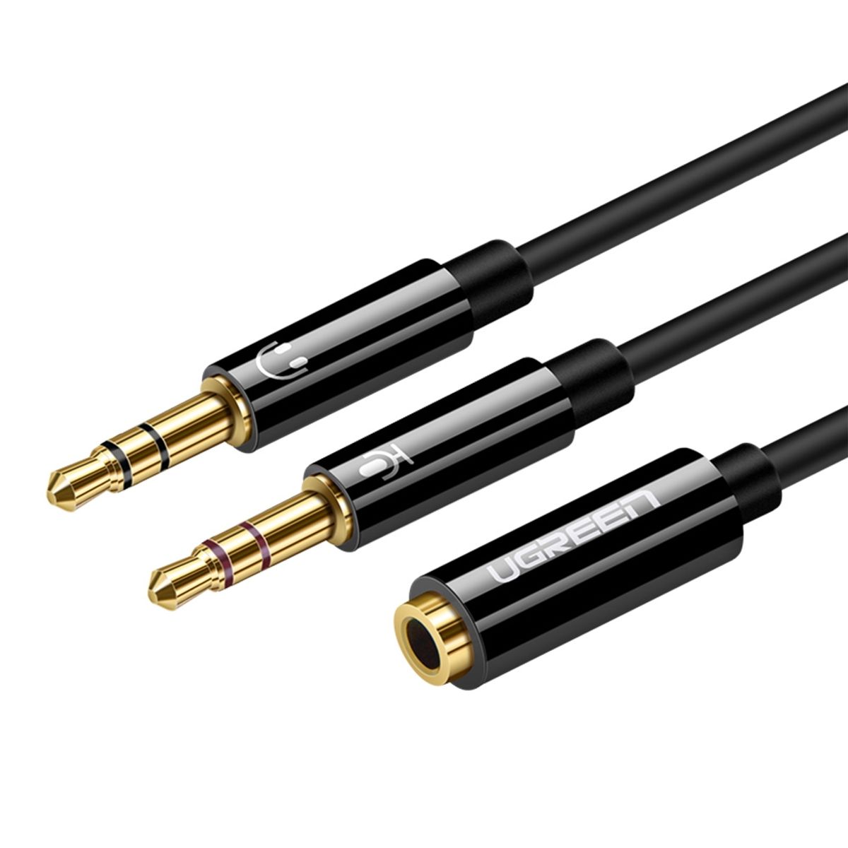 UGREEN - Cable Divisor de Audio Jack 3.5mm H/2M a 2 Plug 3.5mm Negro