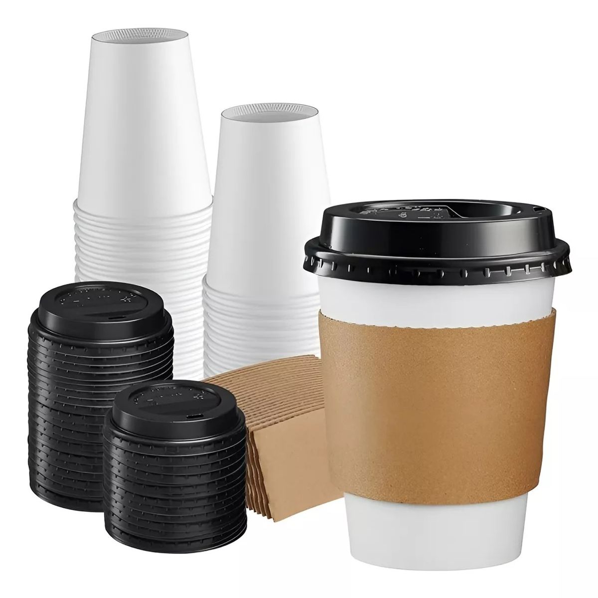 Pasteleria - Vaso Cafe Polipapel Vasos Kraft Vaso Ctapa+manga 8oz 50und