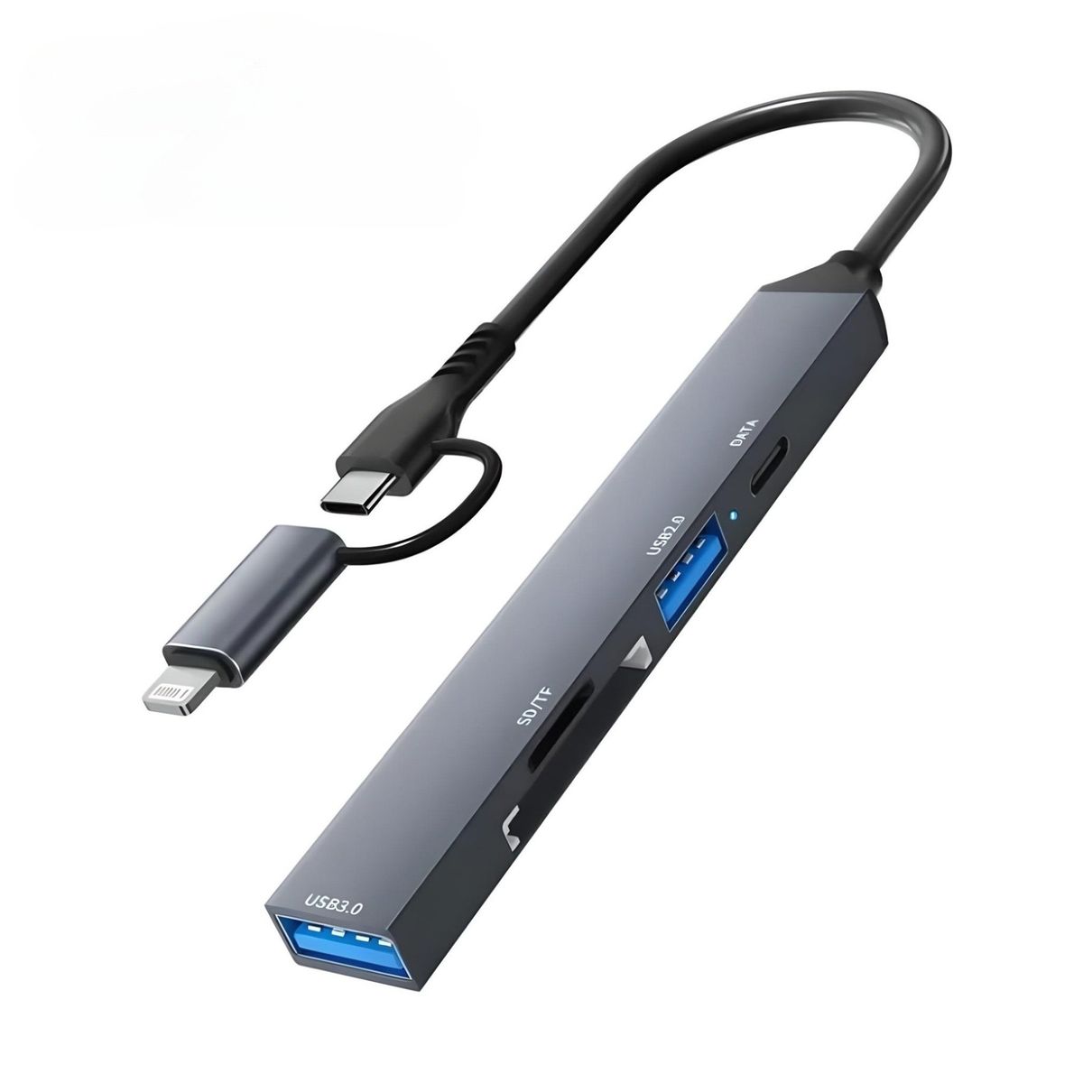 GENERICO - Hub Alargador Usb- C A 7 Puertos Usb 3.0 Para Lightning 5gbs