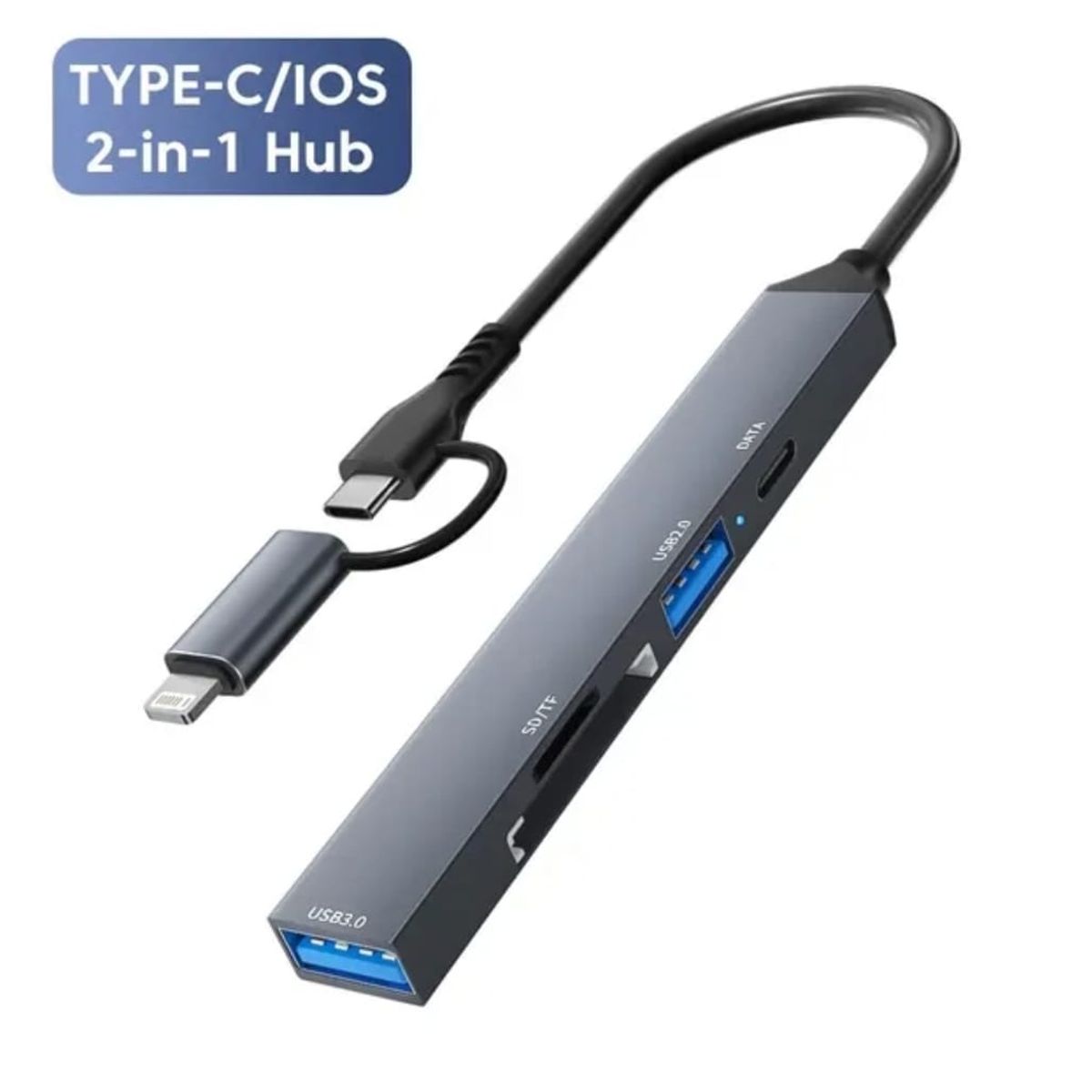 GENERICO - Hub Alargador Usb- C A 7 Puertos Usb 3.0 Para Lightning 5gbs