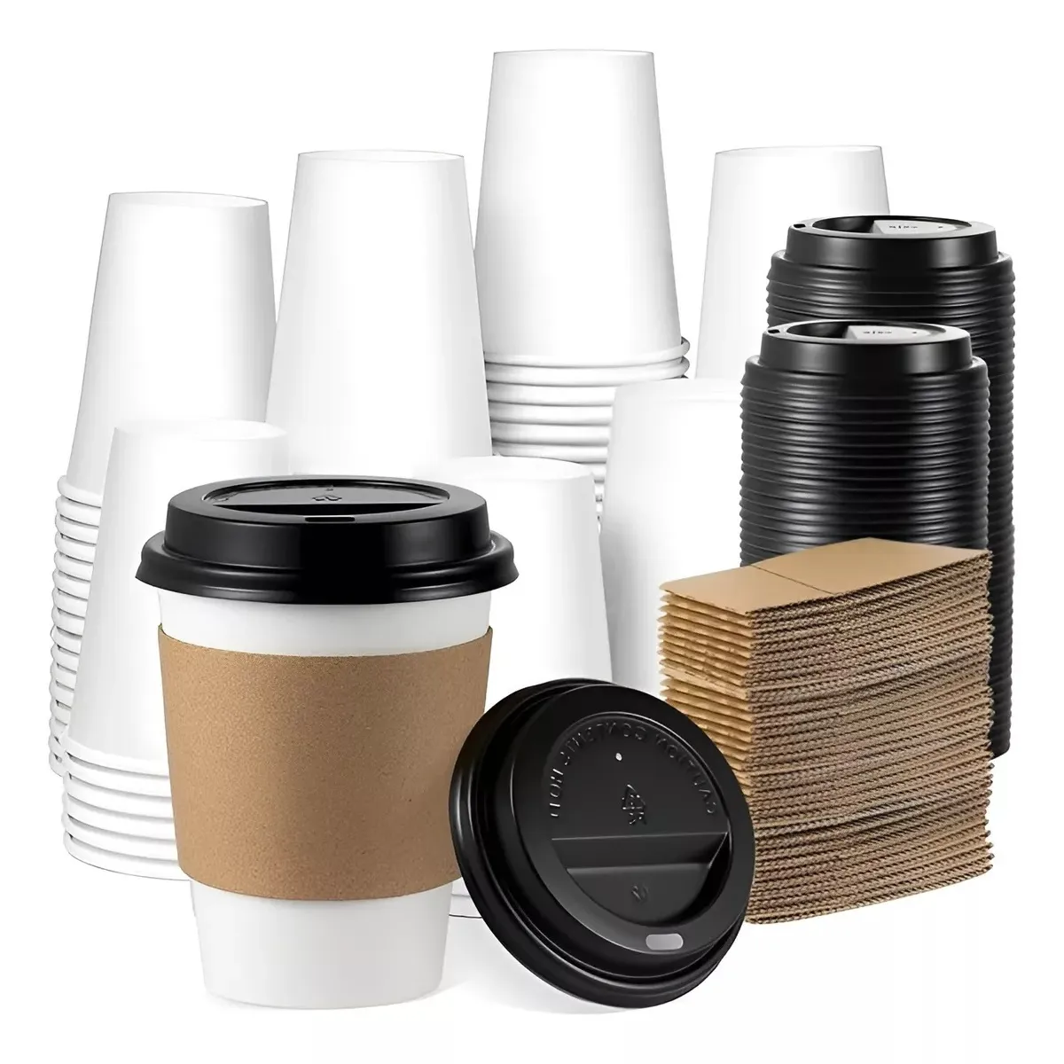 PASTELERIUSCL - Vaso Cafe Kraft Vasos Polipapel Vaso Ctapa+manga 8oz 100und