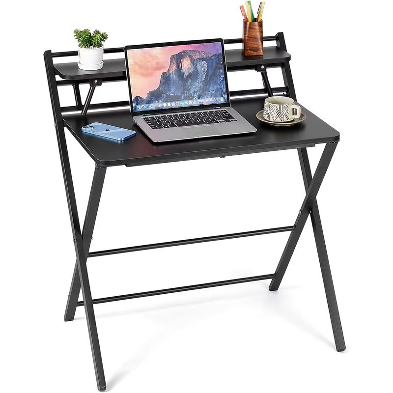 ARTDIY - Escritorio Plegable Multiusos Compacto Con Estantería Simple92x45x83cm