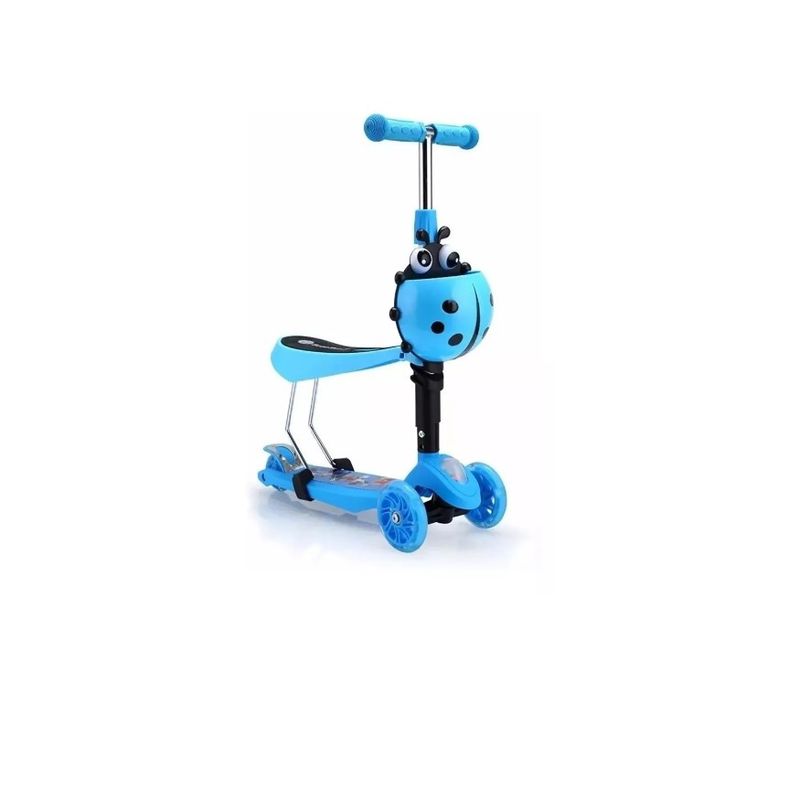 GENERICO - Scooter Monopatin 5 En 1 Ajustable Chinita / Color Celeste