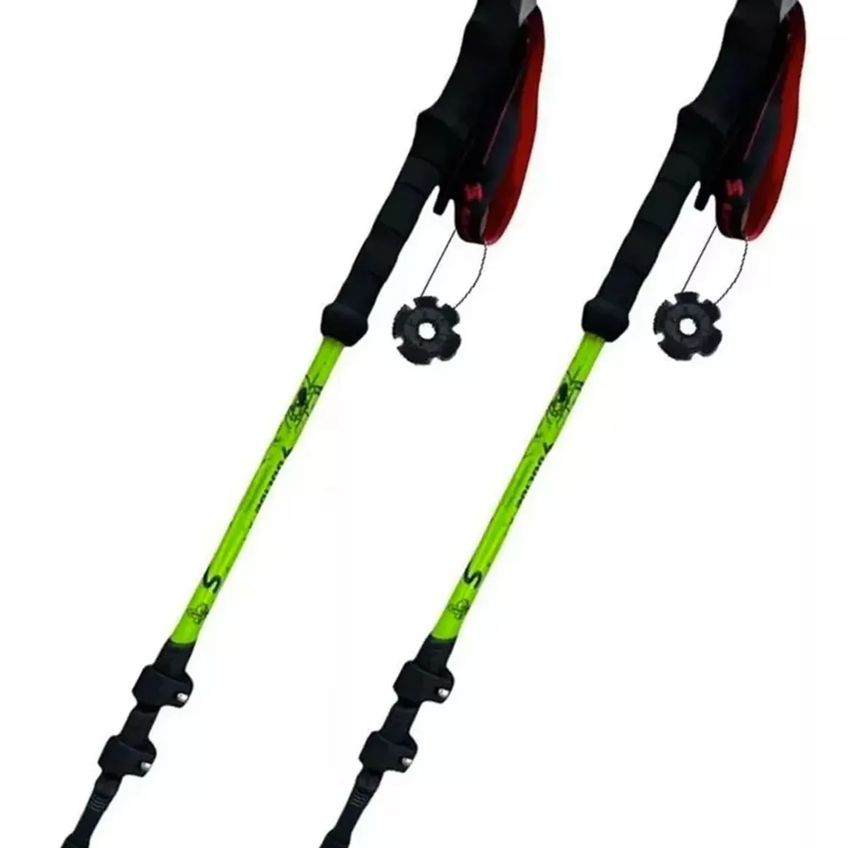 GENERICO - 2 Bastón Trekking Senderismo Camping 3 Tramos Duralumin 7075 Verde