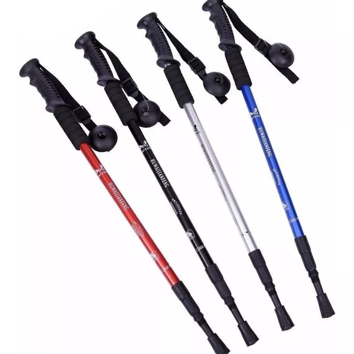 GENERICO - Pack 2 Bastón Trekking Senderismo 3 Tramos Mango Antishock