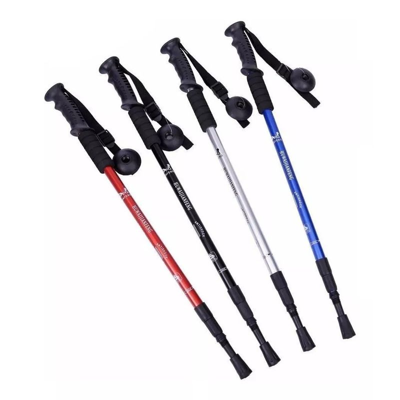 GENERICO - Pack 2 Bastón Trekking Senderismo 3 Tramos Mango Antishock