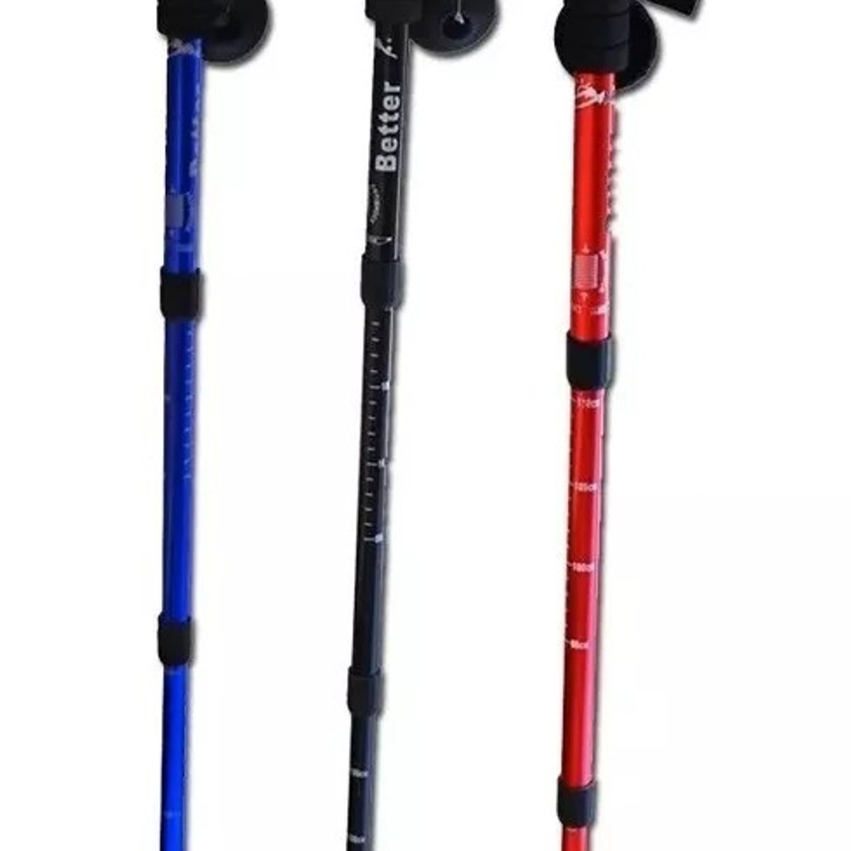 GENERICO - Pack 2 Bastón Trekking Senderismo 3 Tramos Mango Antishock