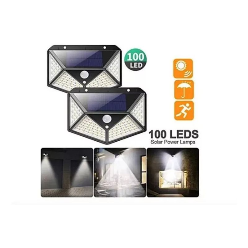 GENERICO - Foco Solar Led Exterior 100 Led Con Sensor De Movimiento