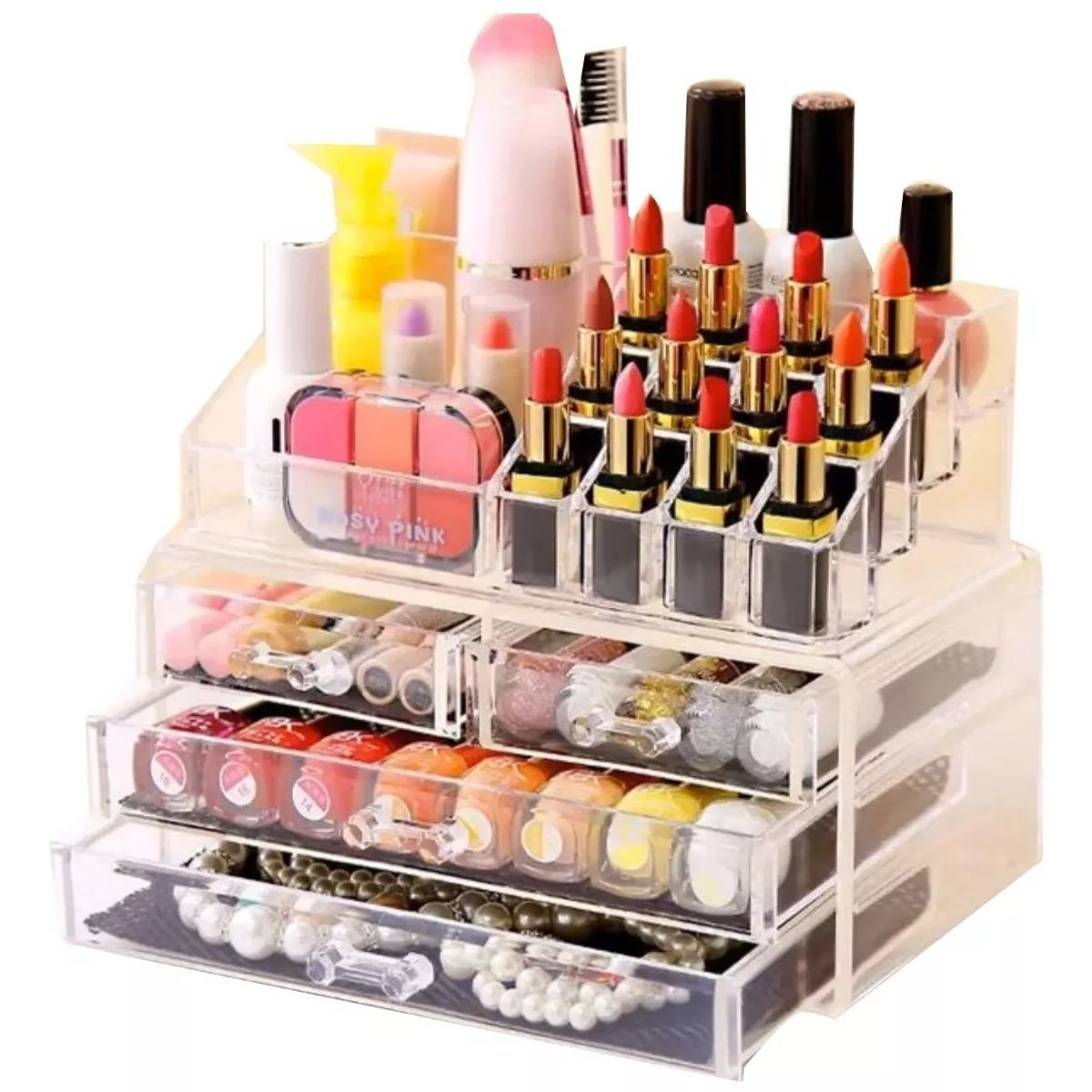 GENERICO - Organizador de maquillaje cosmetiquero joyero acrilico.