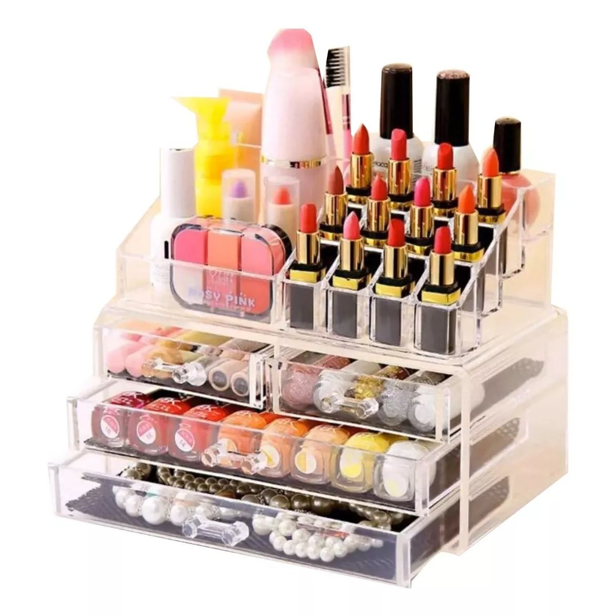 GENERICO - Organizador de maquillaje cosmetiquero joyero acrilico.