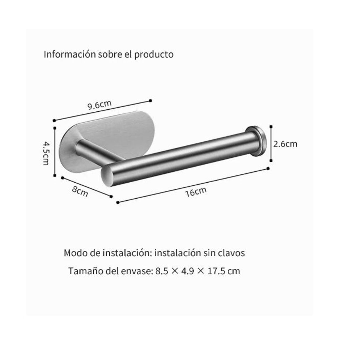 GENERICO - Porta Papel Higiénico De Acero Inoxidable