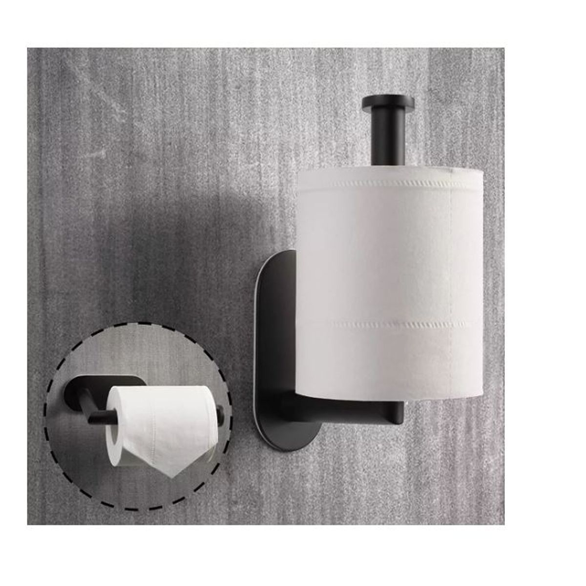 GENERICO - Portarrollo De Papel Higiénico De Acero Inoxidable Negro