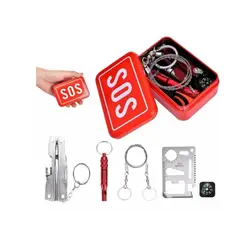 GENERICO - Kit De Camping Supervivencia Pedernal Sos 5pz
