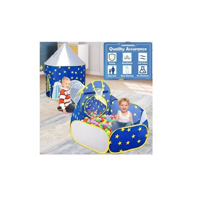 Imagen 2 del producto Carpa Piscina Cohete Túnel Plegable Infantil 3 En 1 Azul