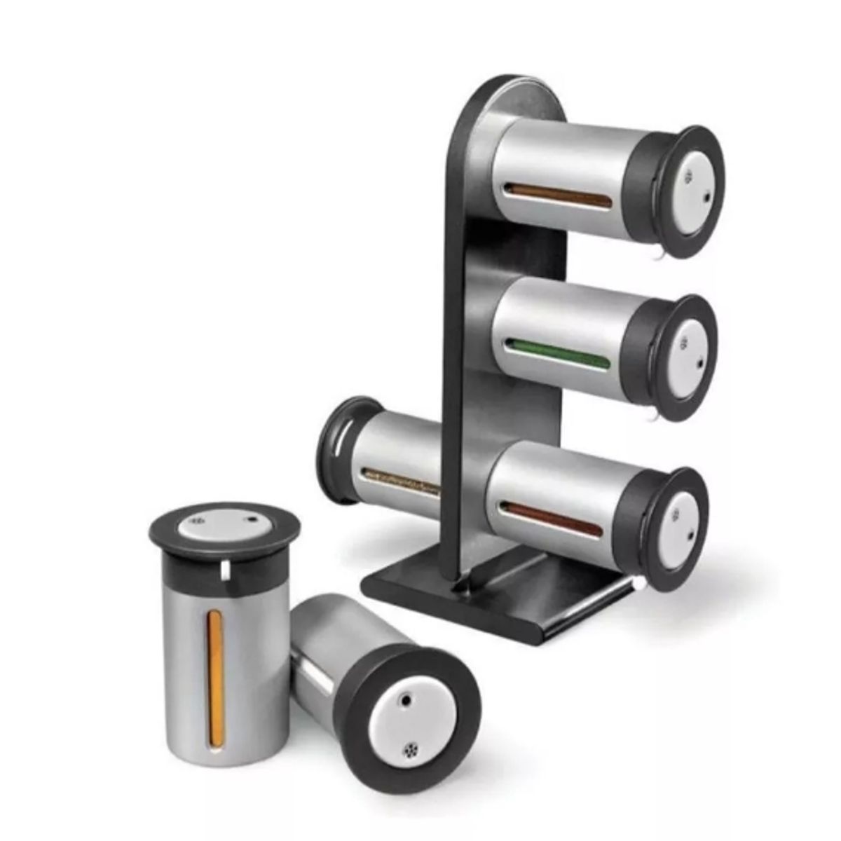 GENERICO - Especiero Modular Torre Magnética 6 Frascos Cocina