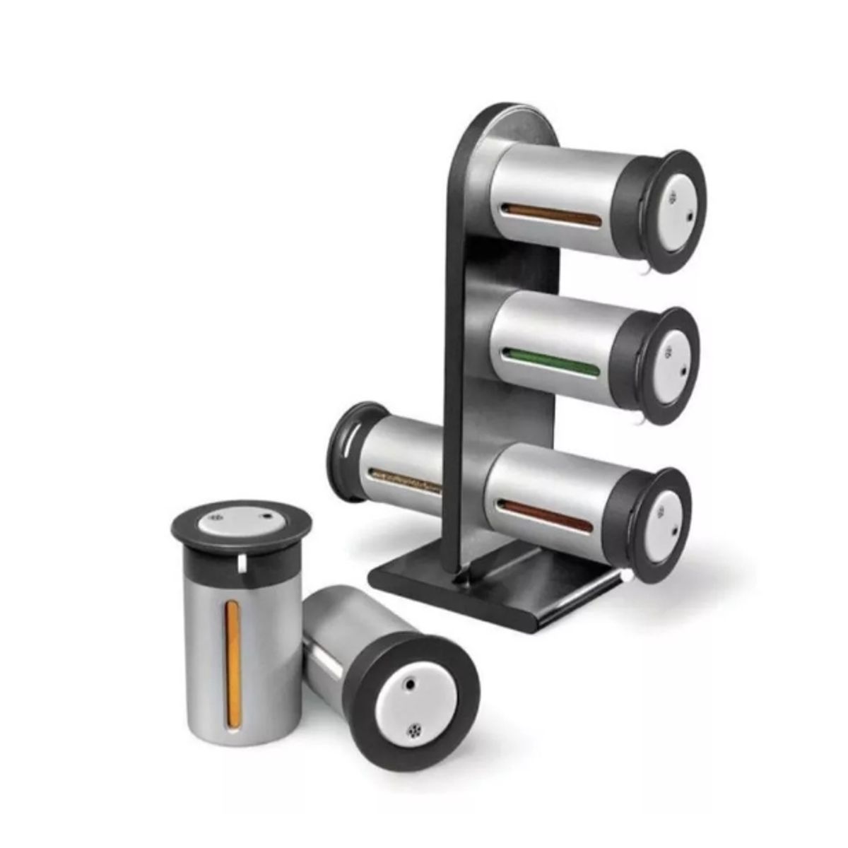 GENERICO - Especiero Modular Torre Magnética 6 Frascos Cocina