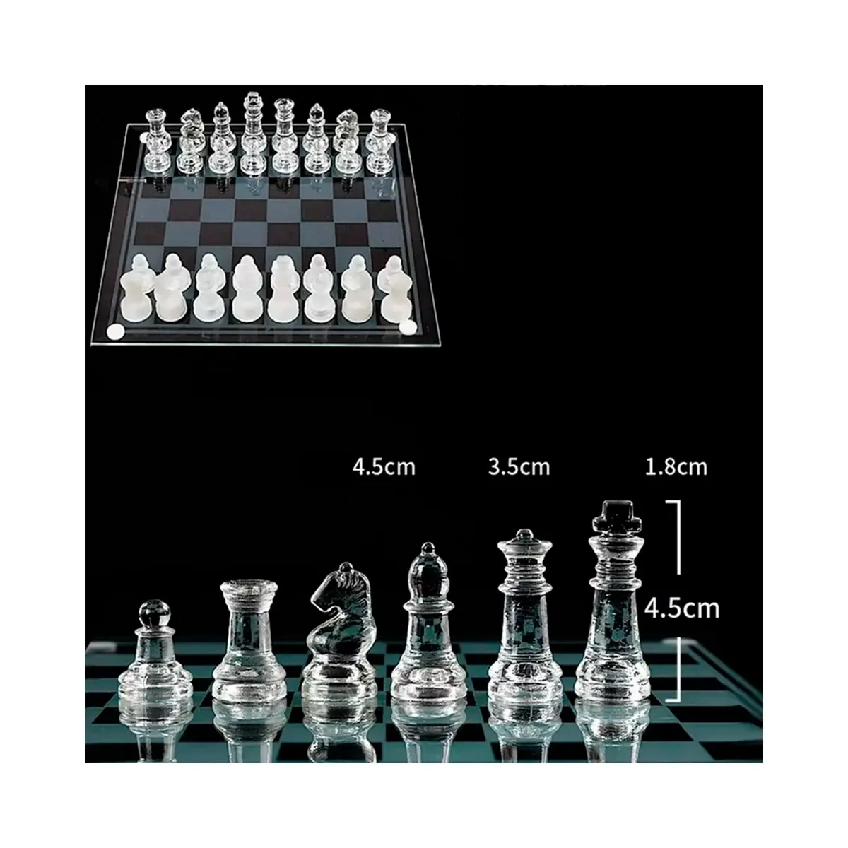 GENERICO - Tablero Ajedrez Juego Ajedrez Tablero Ajedrez De Cristal