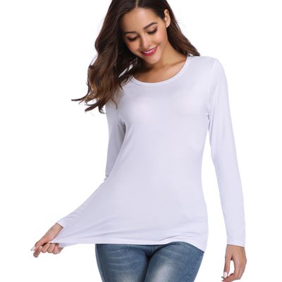 Imagen 1 del producto Pack 6 Camiseta Mujer Bambú Manga Larga Cómodo Con Polar