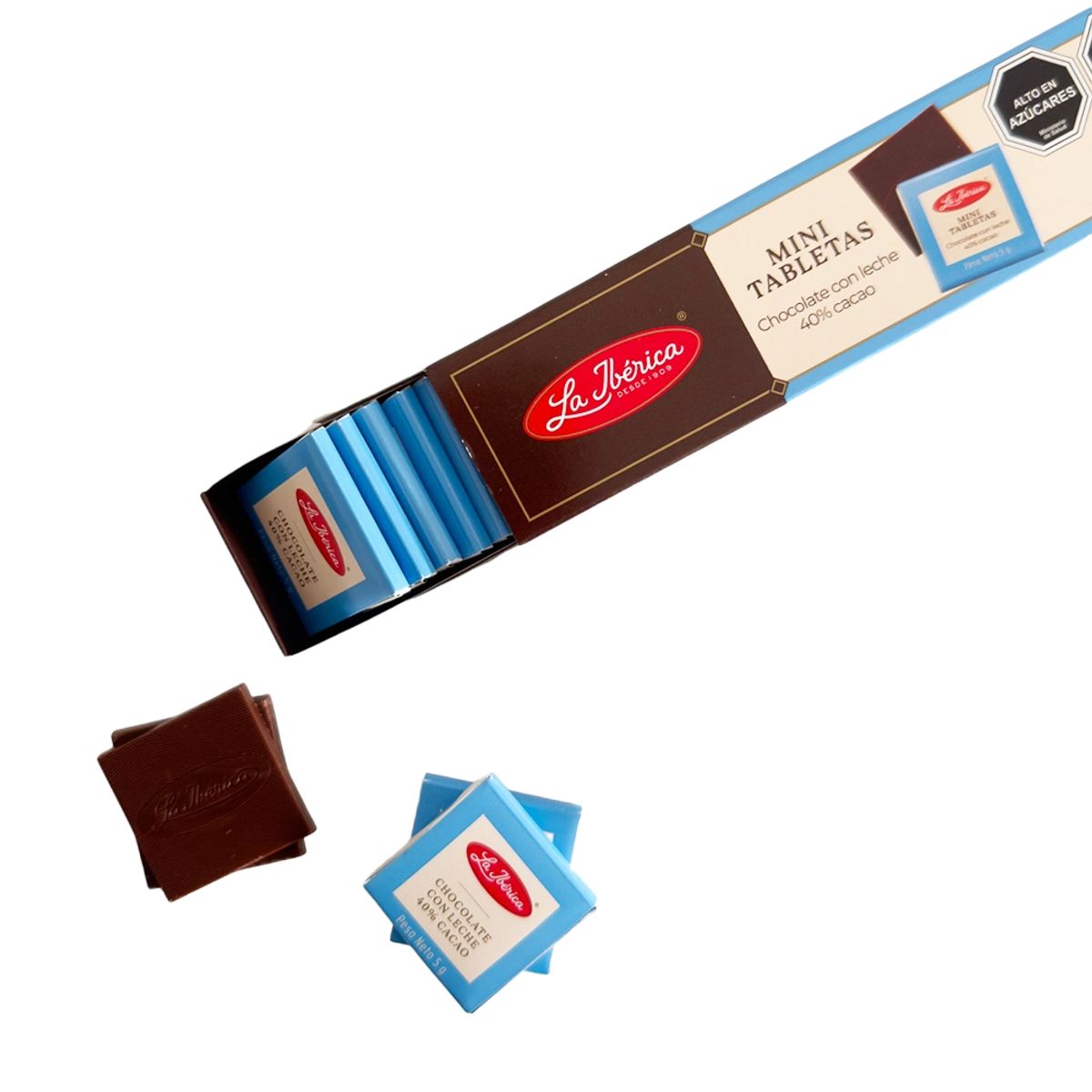 LA IBERICA - CHOCOLATE CON LECHE MINI BARRAS 48u 120G