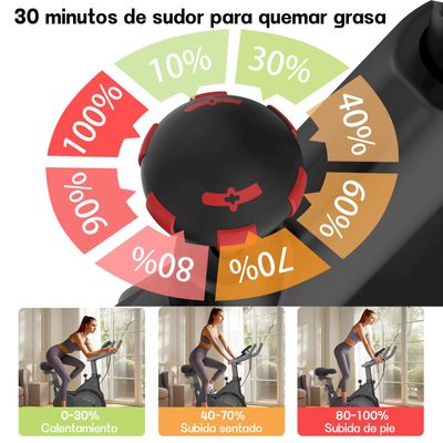 Imagen 2 del producto Bicicleta De Spinning Rstática Ultrasilenciosa Y Regulable negro