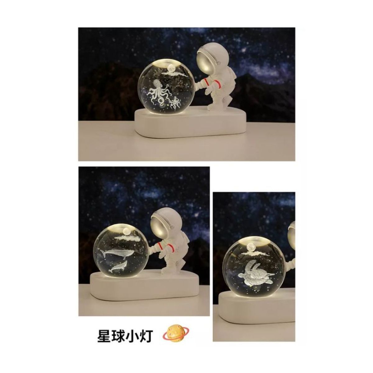 GENERICO - Astronauta Decorativa Lampara Galaxia Adorno De Mesa