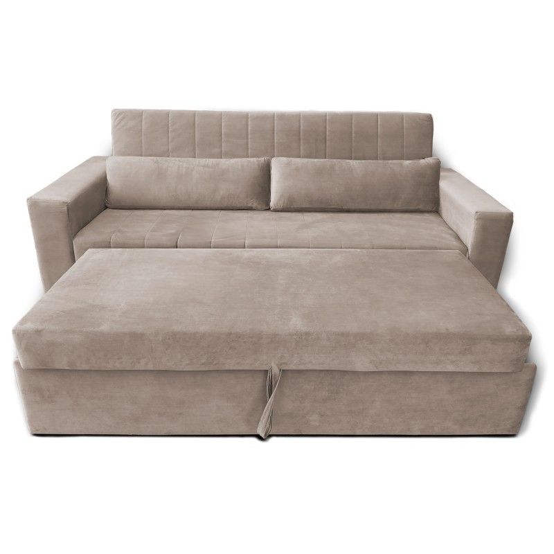 RE DECORA - Futón / Sofá Cama 190 cm Málaga Crema
