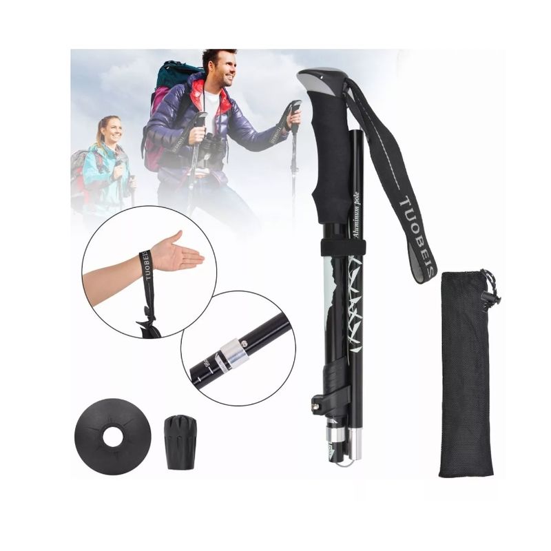 GENERICO - Bastón Plegable Ligero Senderismo Treking Caminar Escalar