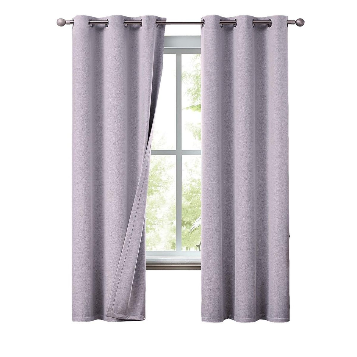 CASATUA - Cortinas Blackout 100% Casatua 2 Paños 140x220 Text Lino - Rosa