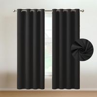 Cortinas Blackout 100% 2 Paños 140x220 Text Lino - Negro