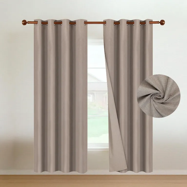 Cortinas Blackout 100% 2 Panos 140x220 Text Lino - Beige
