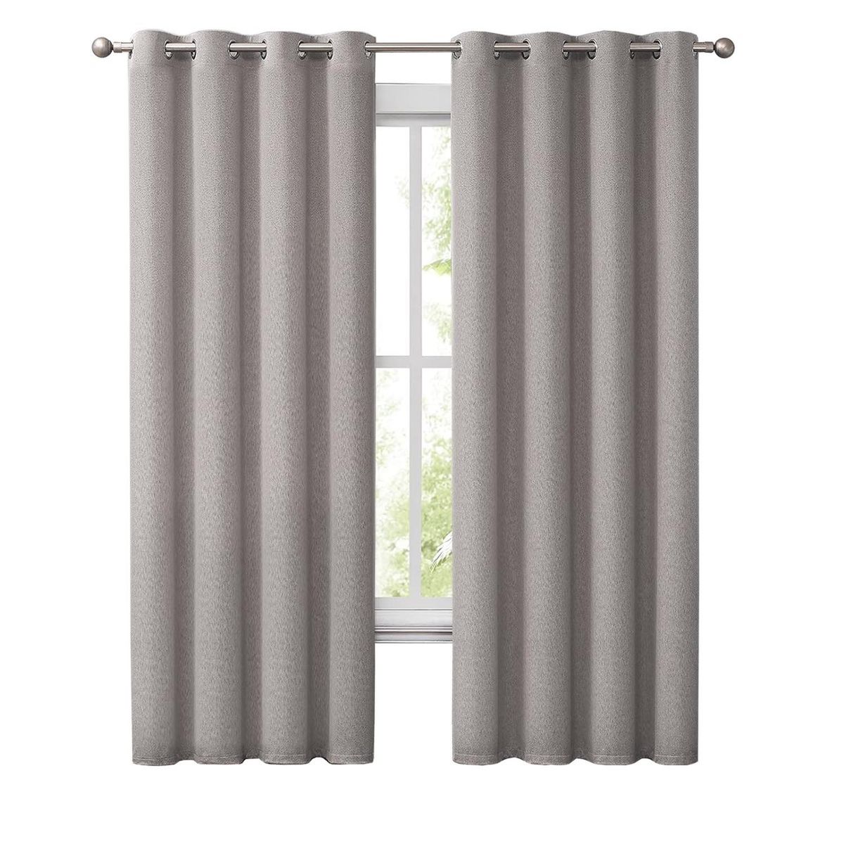 CASATUA - Cortinas Blackout 100% Casatua 2 Paños 140x220 Text Lino - Beige