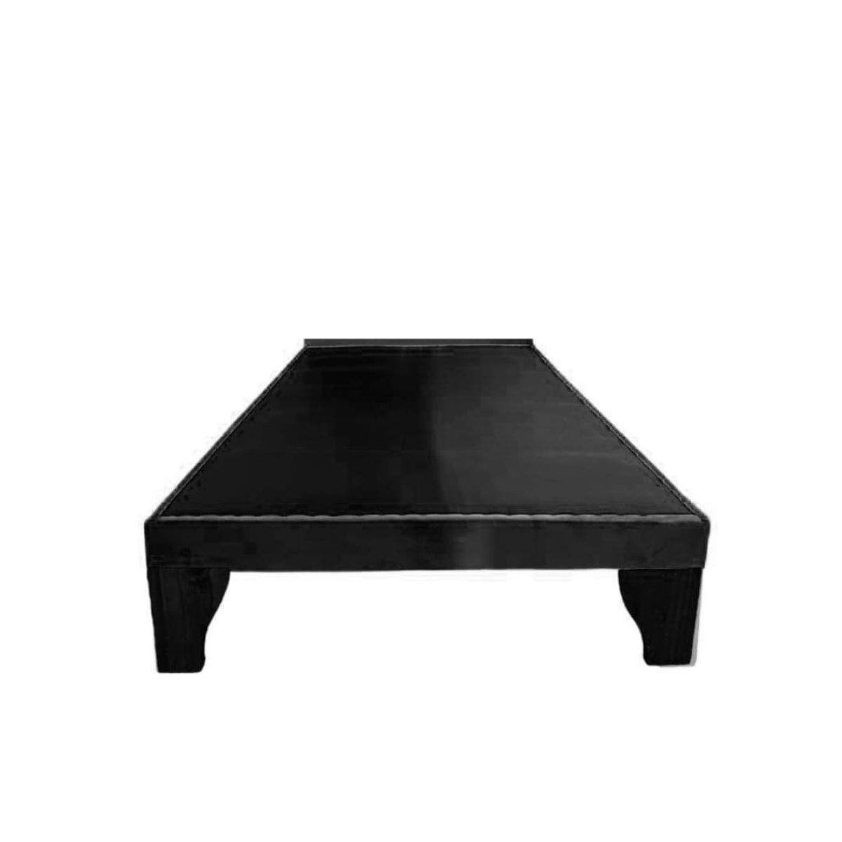 FLOBAL - Base de Cama 1,5 Plaza 105x190x35cm Negro Felpa Flobal