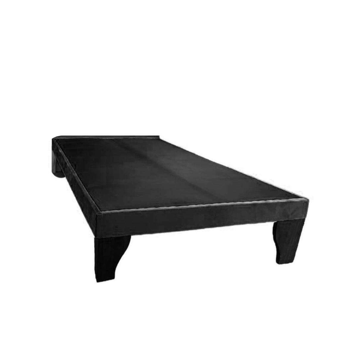 FLOBAL - Base de Cama 1,5 Plaza 105x190x35cm Negro Felpa Flobal