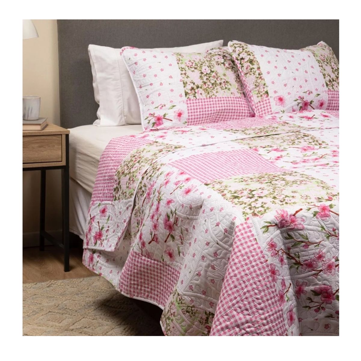 GENERICO - Cubrecama Cobertor Quilt Reversible Estampado King Superking