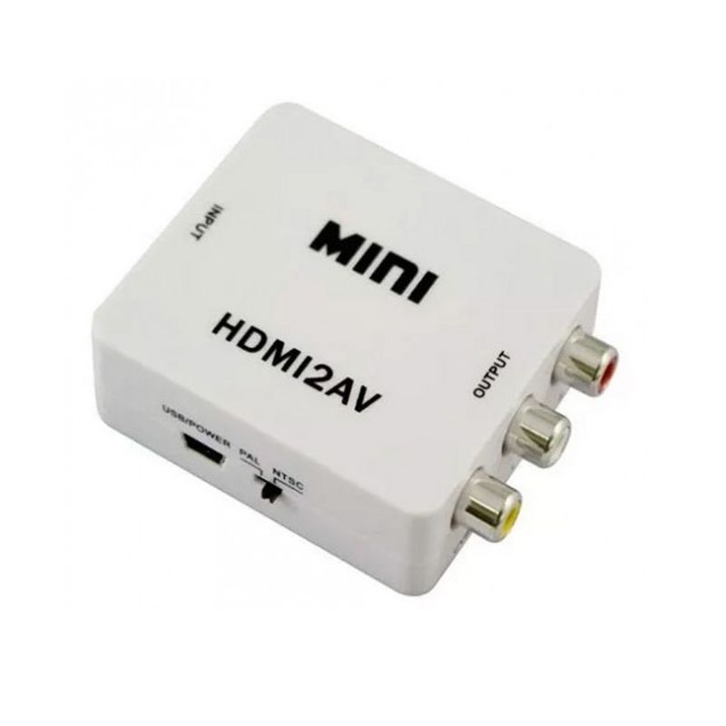 GENERICO - Adaptador Conversor De Hdmi A Rca Full HD 1080p
