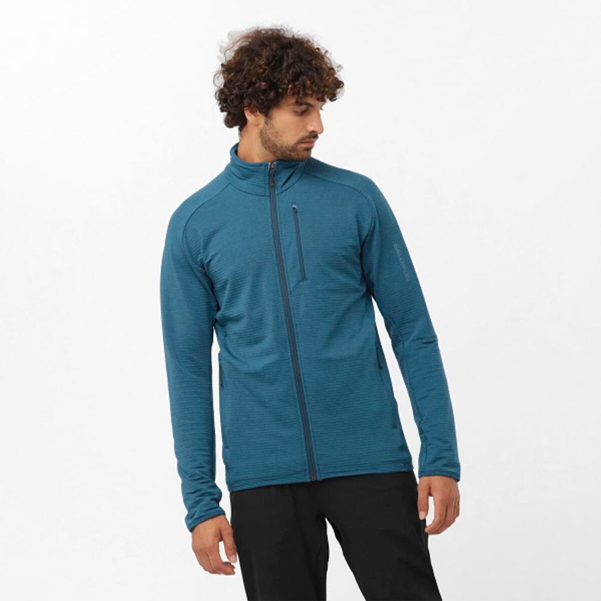 SALOMON - Polerón Hombre Essential Ltwarm Fz M Azul Salomon.-