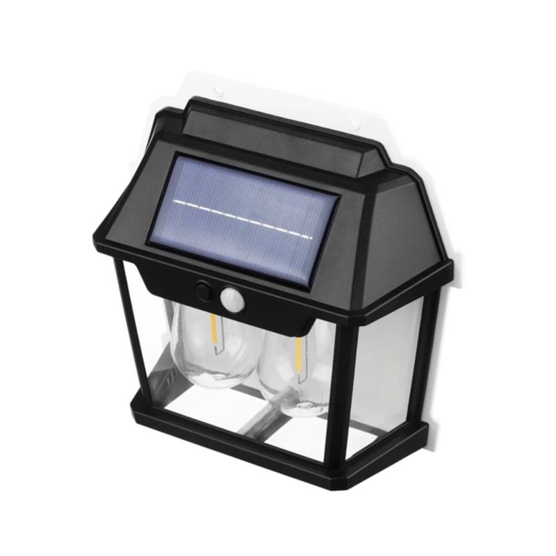 GENERICO - Foco Solar Luz Calida 2 Ampolletas con Sensor de Movimientos