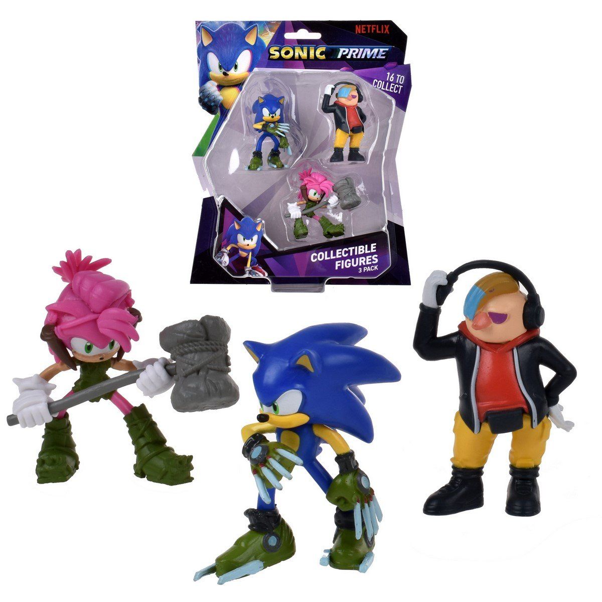 SONIC - Figuras Sonic pack 3 colección 7 cm