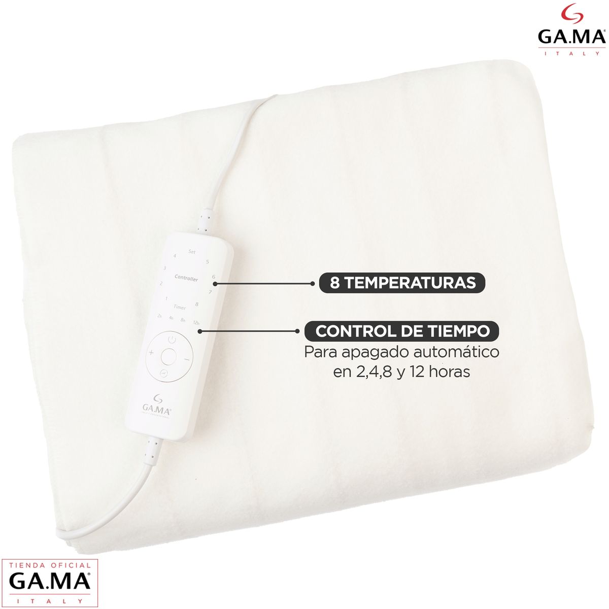 GAMA - Calienta Cama Gama 1 Plaza De Polyester Con 8 Temperaturas