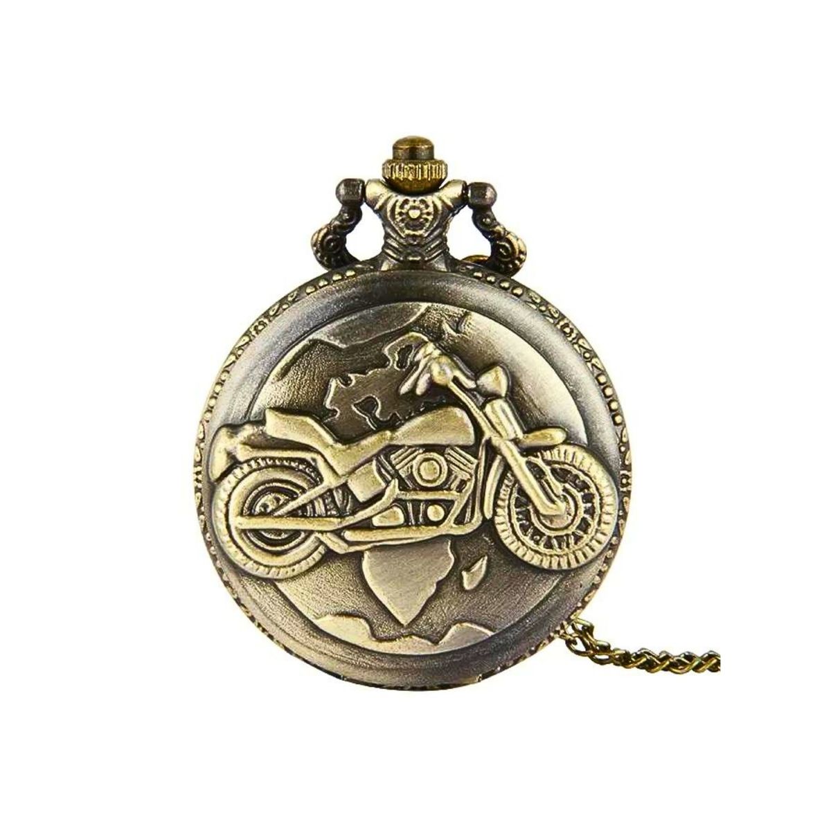 GENERICO - Reloj De Bolsillo Diseño Moto Motocicleta Regalo Papá Esposo