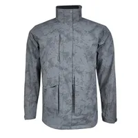 Cortaviento Impermeable Urbano Bengala Gris Estampado Hombre