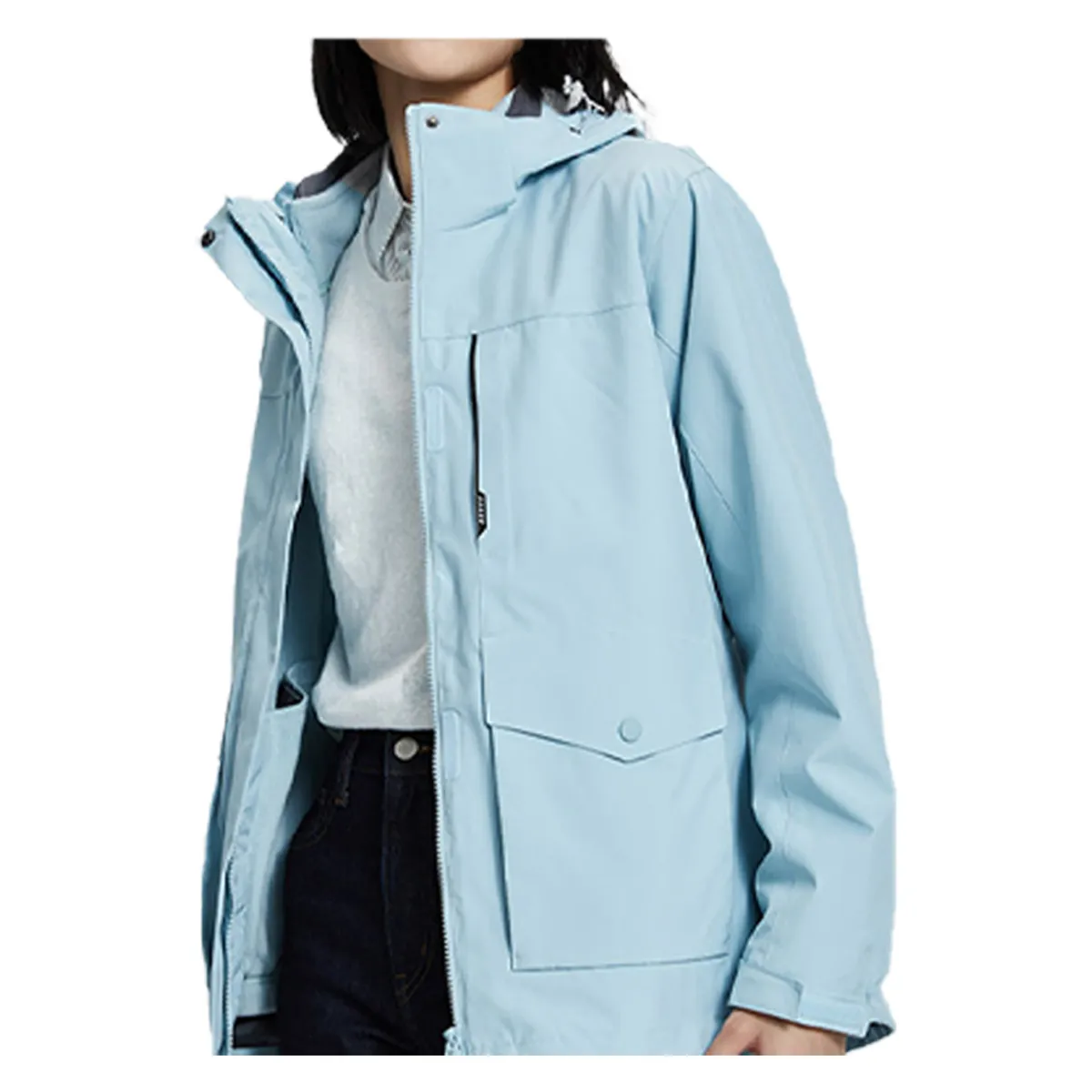 ANDESLAND OUTDOOR APPAREL - Cortaviento Impermeable Urbano Bengala Celeste Mujer