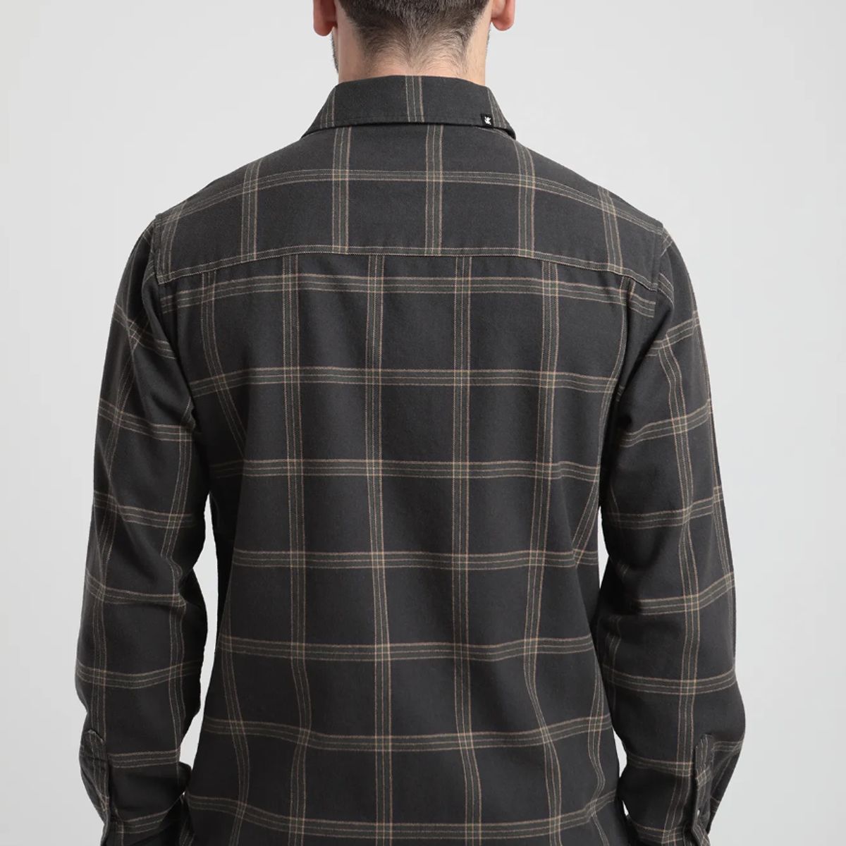 FROENS - Camisa manga larga hombre Franela grafito - Algodón orgánico flanel