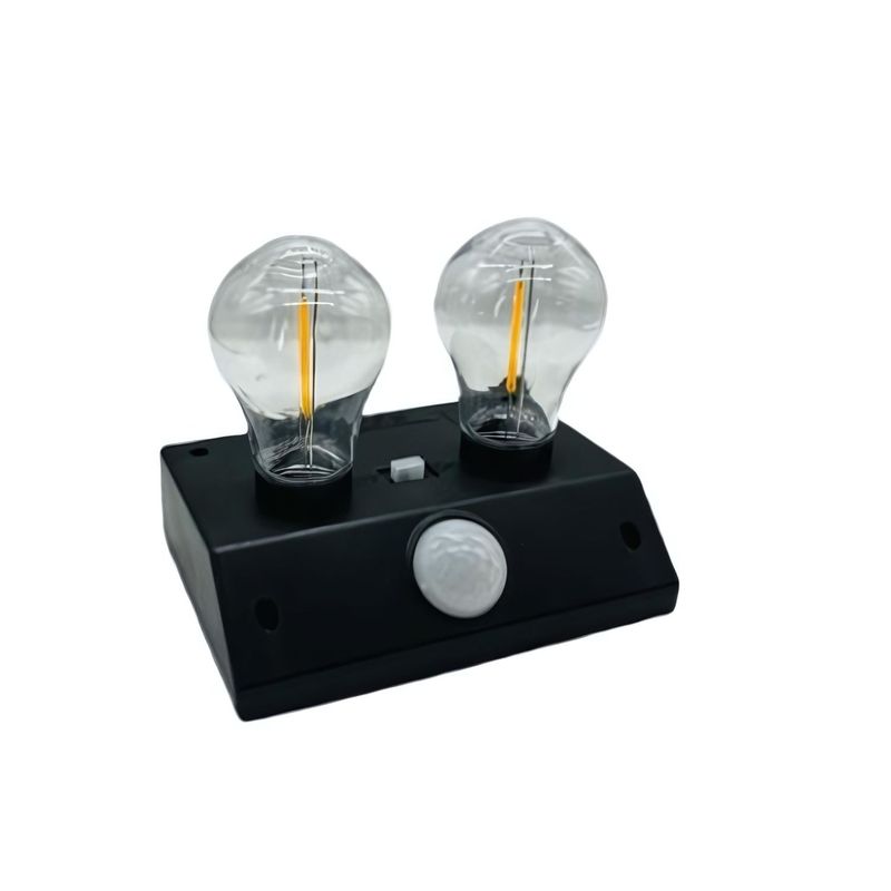 GENERICO - Lampara Bombillo Solar 2 Ampolletas Linterna Pared Luz Cálida