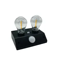 GENERICO - Lampara Bombillo Solar 2 Ampolletas Linterna Pared Luz Cálida