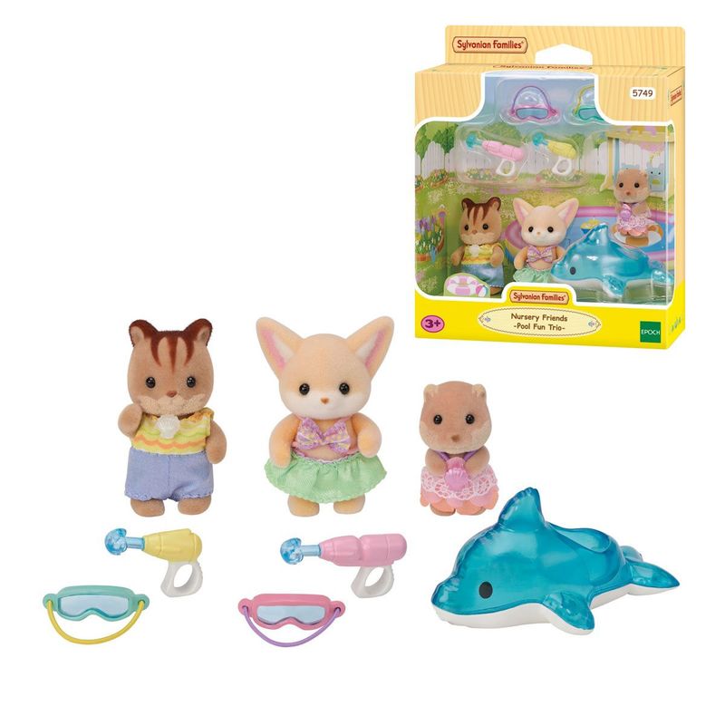 SYLVANIAN FAMILIES - EL TRIO DE BEBES EN LA PISCINA SYLVANIAN FAMILIES