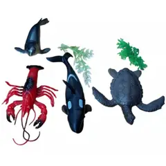 ARTIDIX - Animales marinos cuatros figuras y dos algas