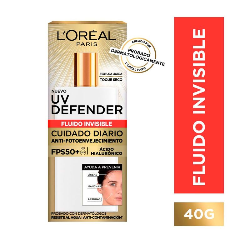 LOREAL PARIS - Bloqueador Solar Facial Uv Defender  Loreal F50