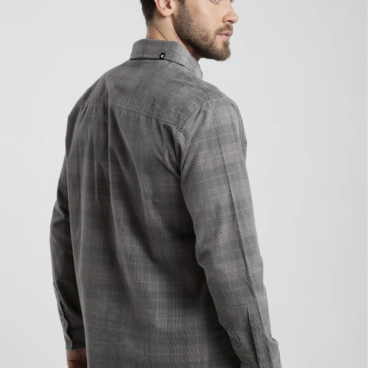 FROENS - Camisa manga larga hombre Corduroy  gris - Algodón orgánico