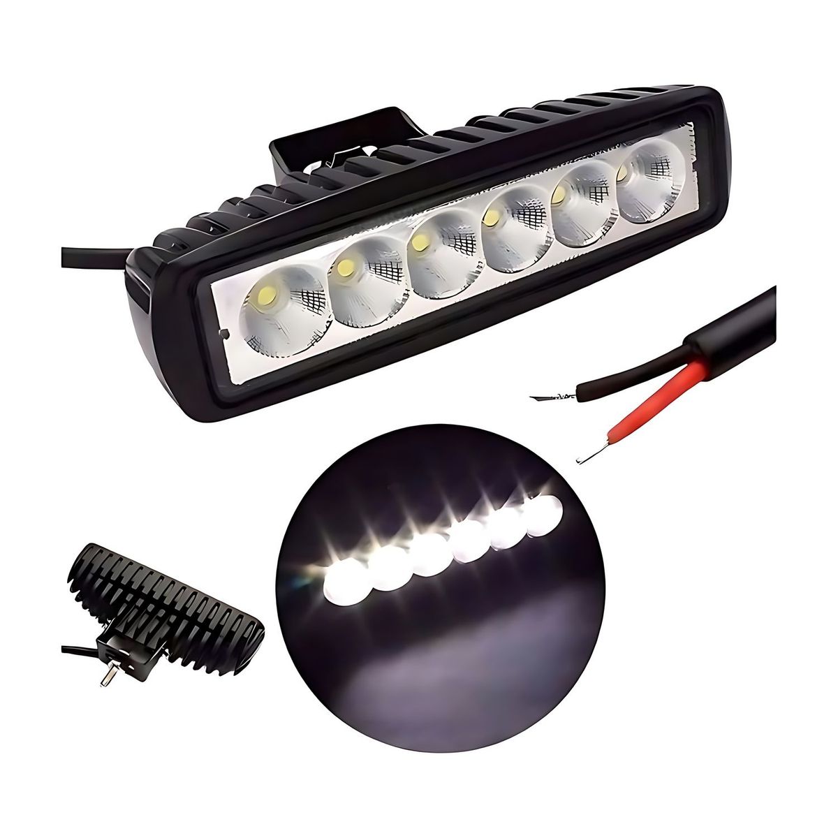 NOVYSTOR - Pack X2 Focos led Auto 18w Neblineros 4x4 Barra Led